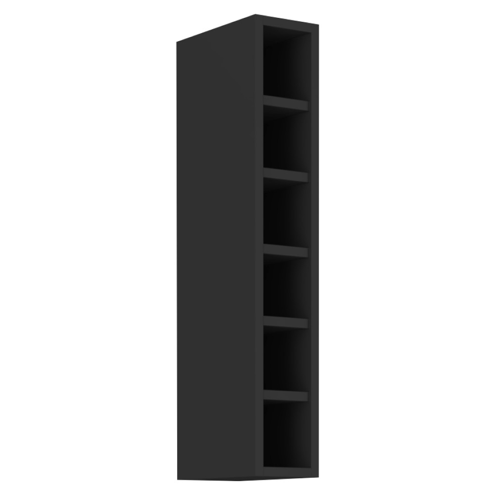 Felső polcos szekrény, fekete, ARAKA/MENZO/SIBER 15 G-90 OTW (RP)