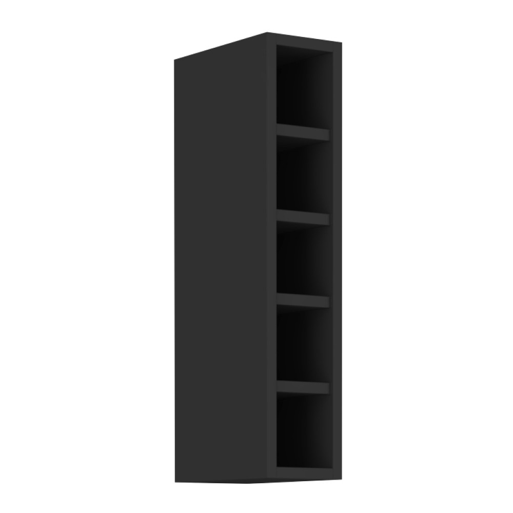 Felső polcos szekrény, fekete, ARAKA/MENZO/SIBER 15 G-72 OTW (RP)