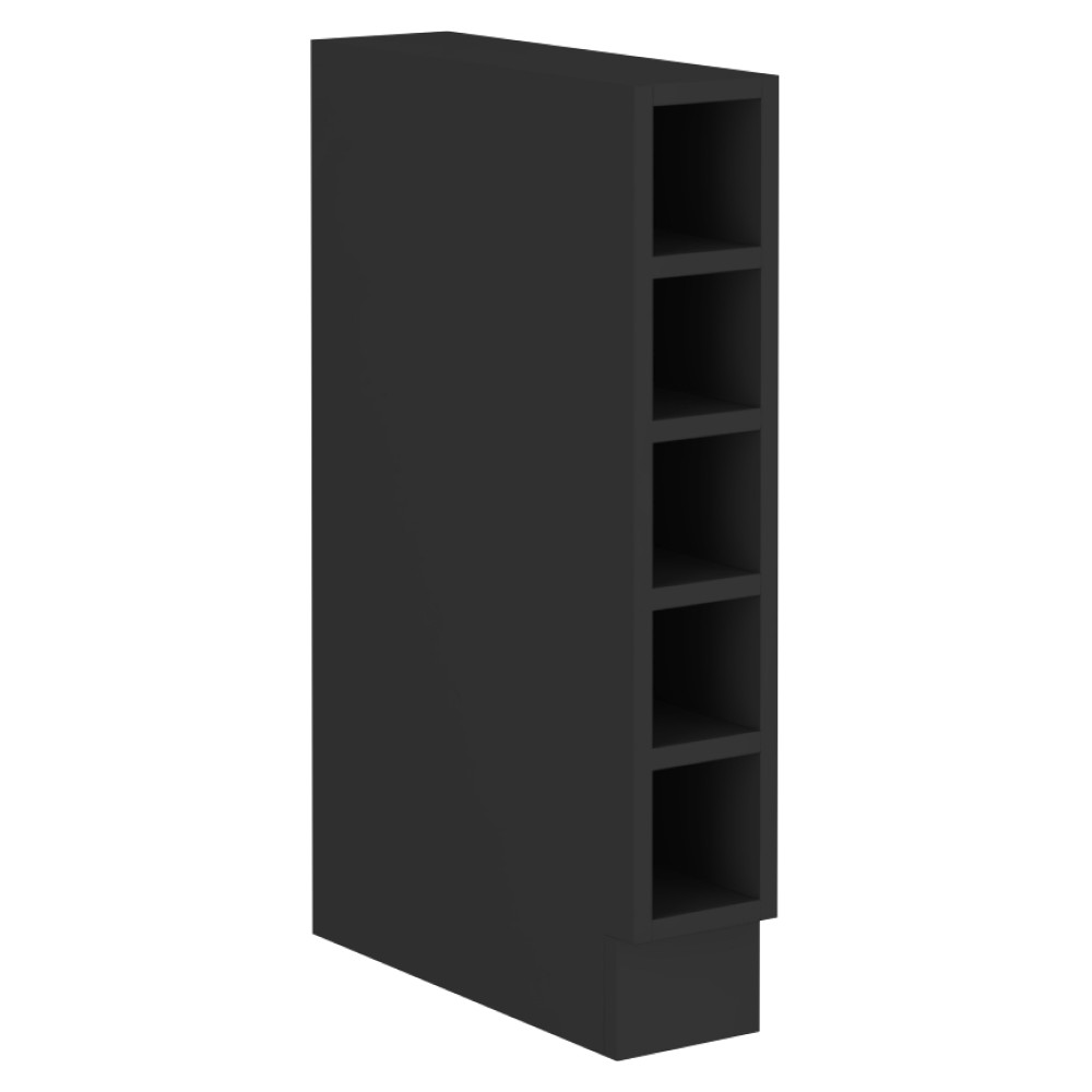 Alsó polcos szekrény, fekete, ARAKA/MENZO/SIBER 15 D OTW BB (RP)