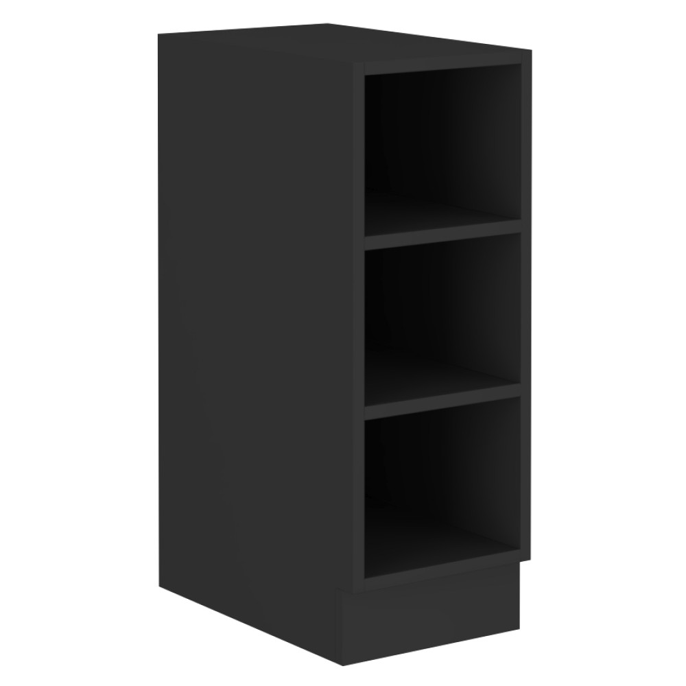 Alsó polcos szekrény, fekete, ARAKA/MENZO/SIBER 30 D OTW BB (RP)