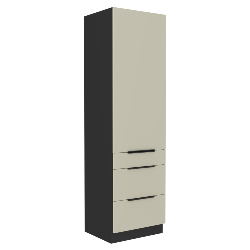 Magas szekrény, kasmír/fekete, ARAKA 60 DKS-210 3S1F (RP)