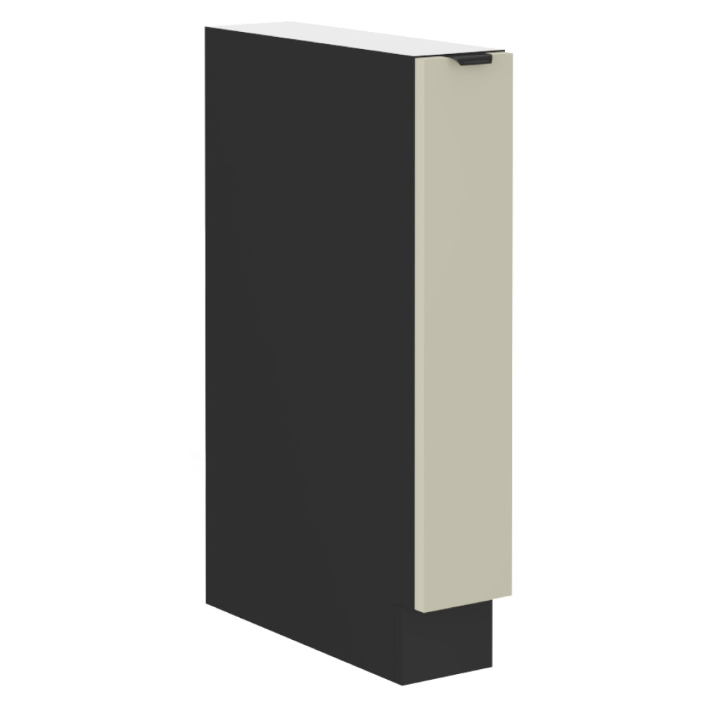 Alsó szekrény kihúzható kosárral, kasmír/fekete, ARAKA 15 D CARGO BB (RP)