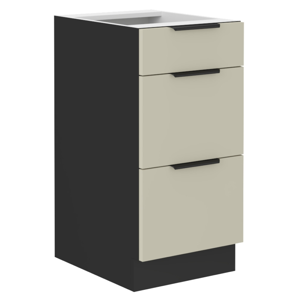 Alsó szekrény, kasmír/fekete, ARAKA 40 D 3S BB (RP)