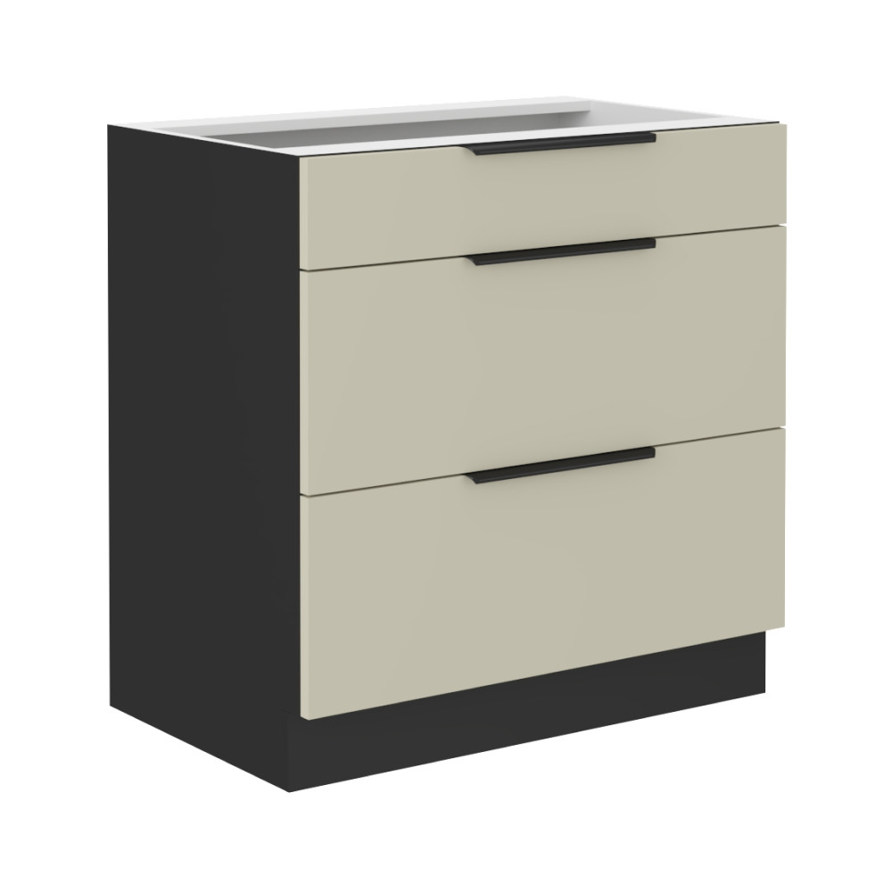 Alsó szekrény, kasmír/fekete, ARAKA 80 D 3S BB (RP)