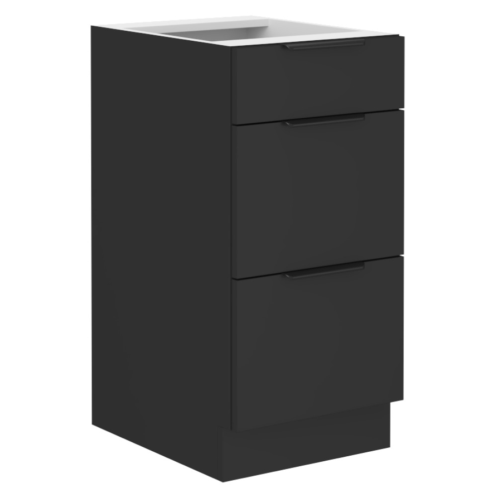 Alsó szekrény, fekete, SIBER 40 D 3S BB (RP)