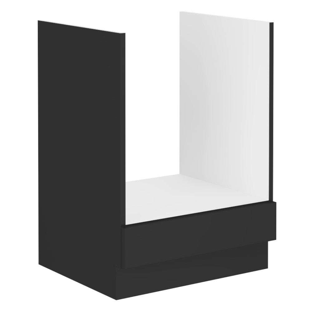 Alsó szekrény a beépített tűzhelyhez, fekete, SIBER 60 D GAZ BB (RP)