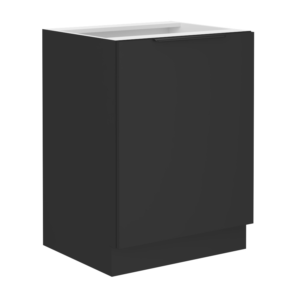 Alsó szekrény, fekete, SIBER 60 D 1F BB (RP)