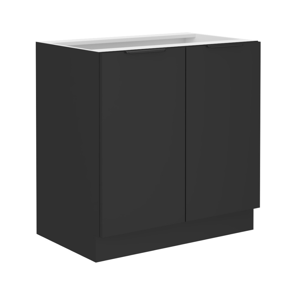 Alsó szekrény, fekete, SIBER 80 D 2F BB (RP)