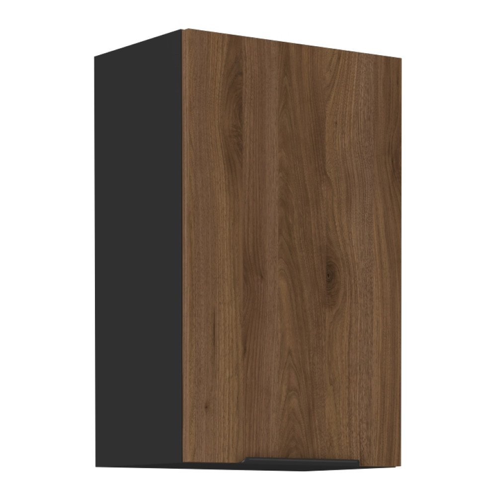 Felső szekrény, okapi dió/fekete, MENZO 45 G-72 1F (RP)