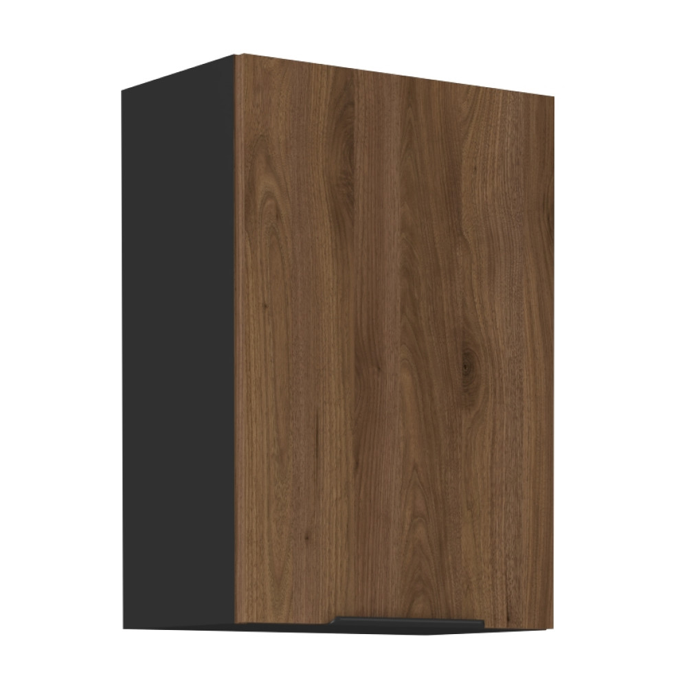 Felső szekrény, okapi dió/fekete, MENZO 50 G-72 1F (RP)