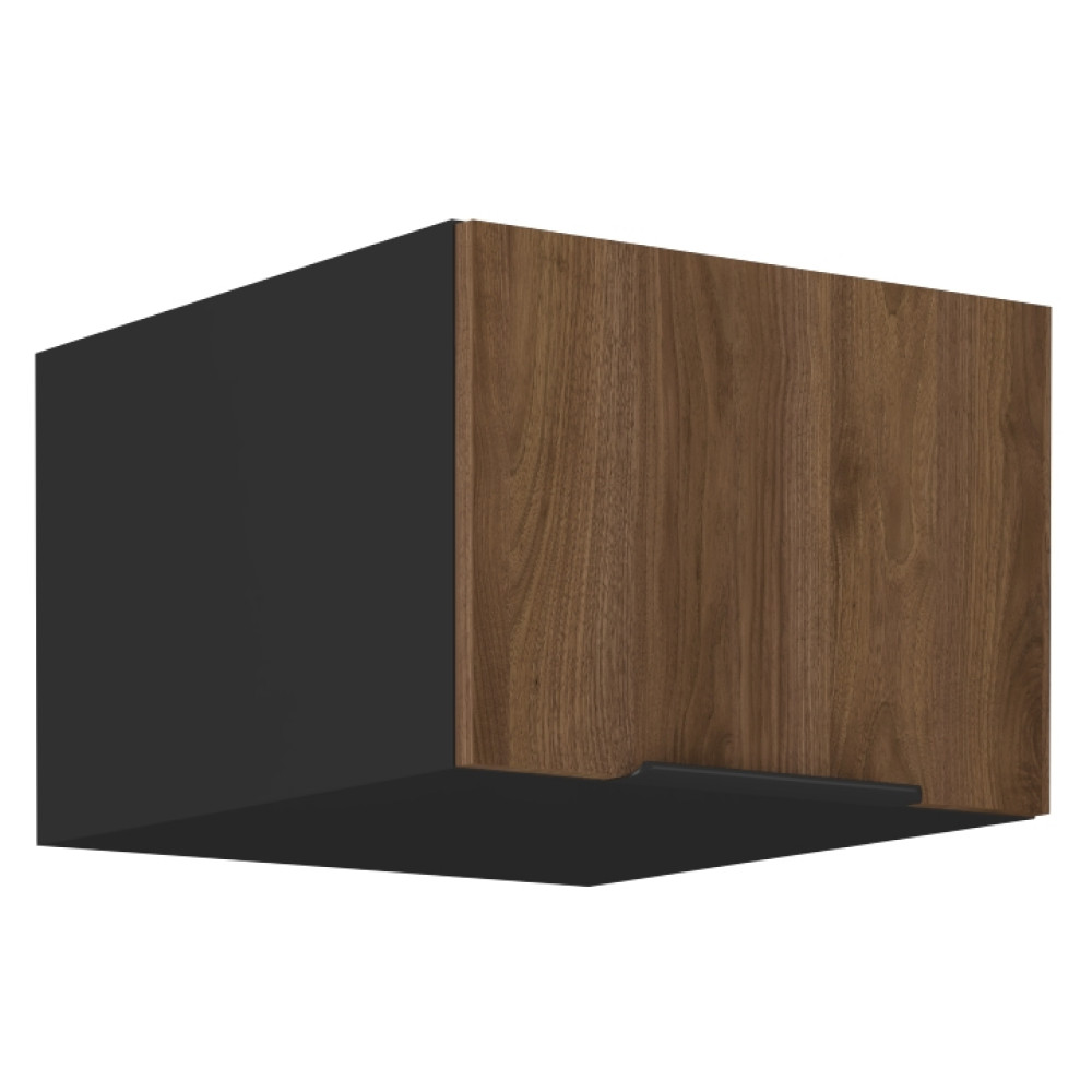 Felső szekrény, okapi dió/fekete, MENZO 50 NAGU-36 1F (RP)