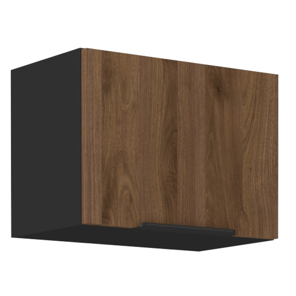 Felső szekrény, okapi dió/fekete, MENZO 50 GU-36 1F (RP)