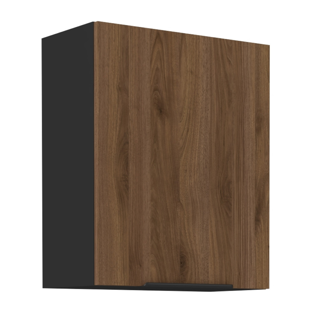 Felső szekrény, okapi dió/fekete, MENZO 60 G-72 1F (RP)