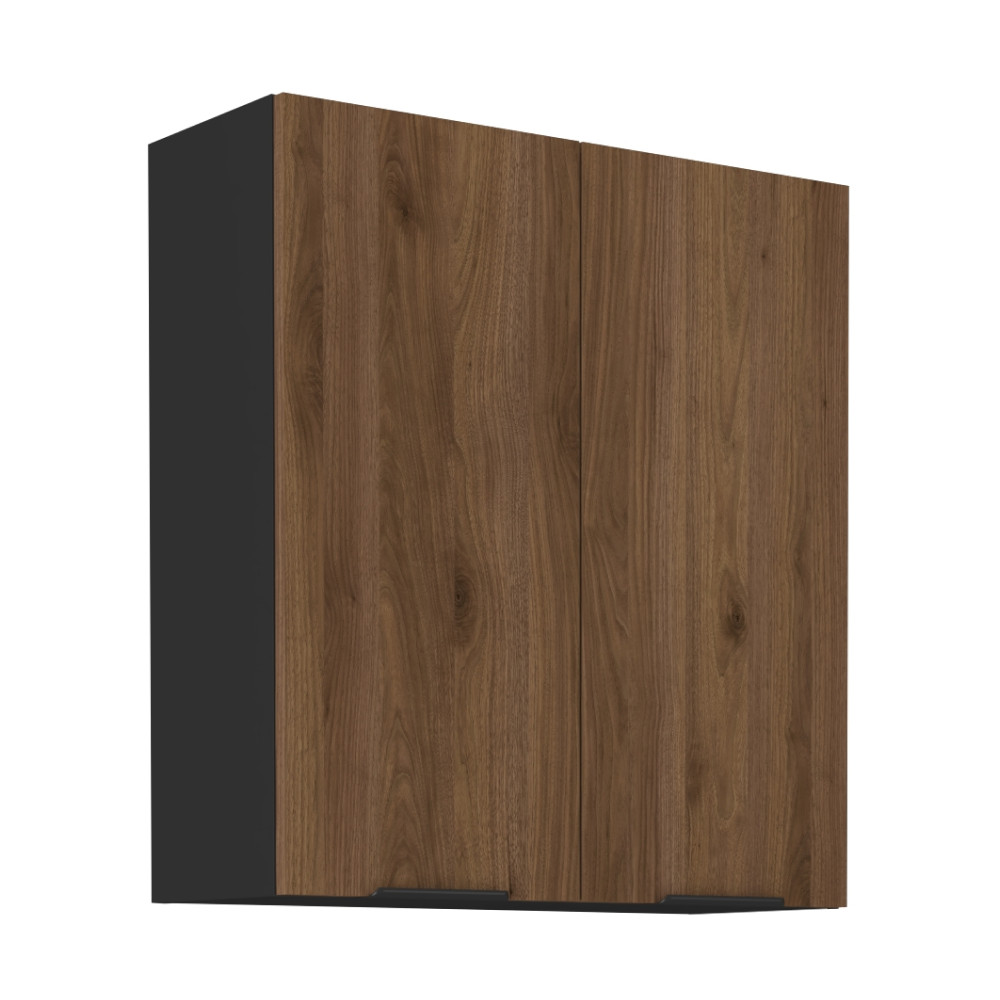 Felső szekrény, okapi dió/fekete, MENZO 80 G-90 2F (RP)