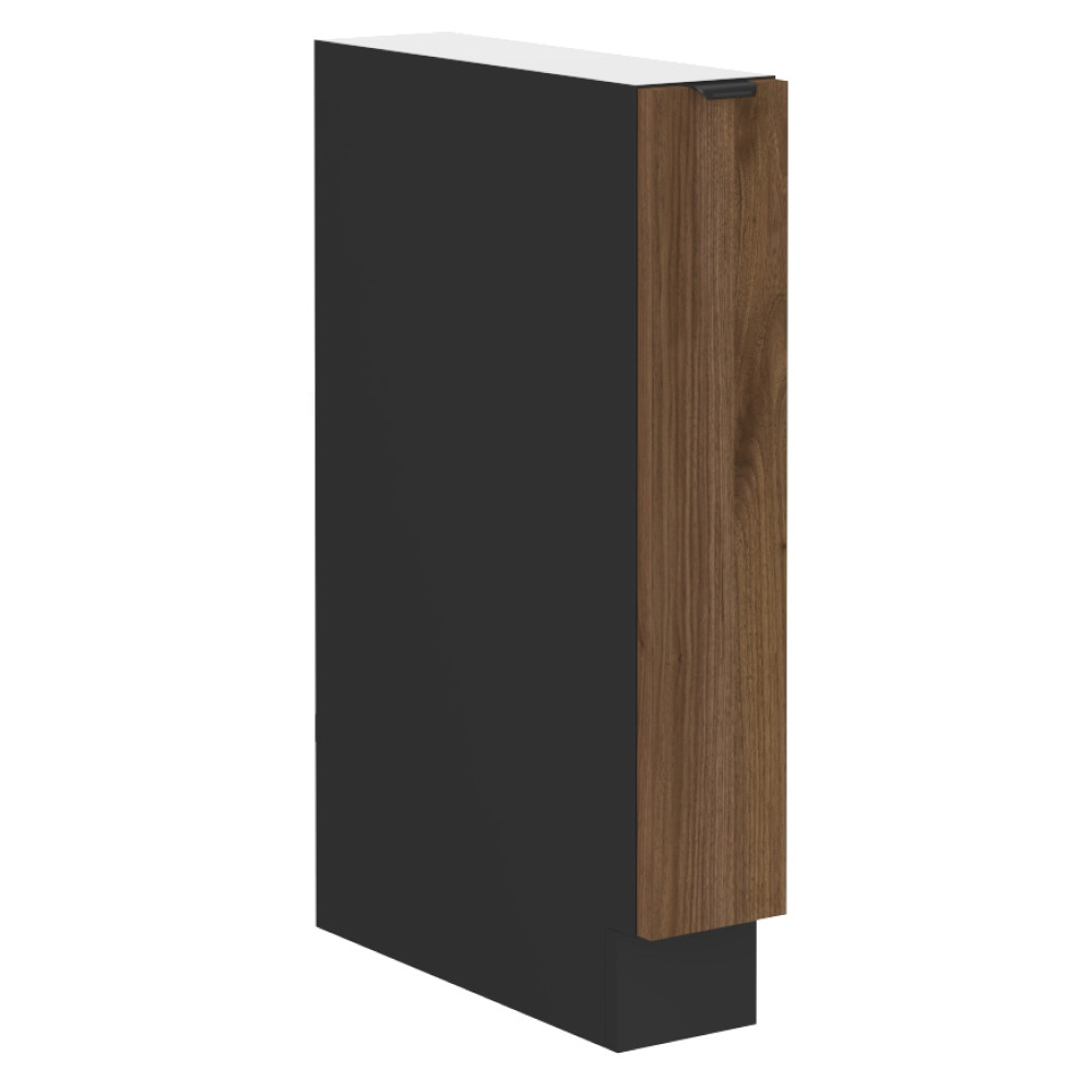 Alsó szekrény kihúzható kosárral, okapi dió/fekete, MENZO 15 D CARGO BB (RP)