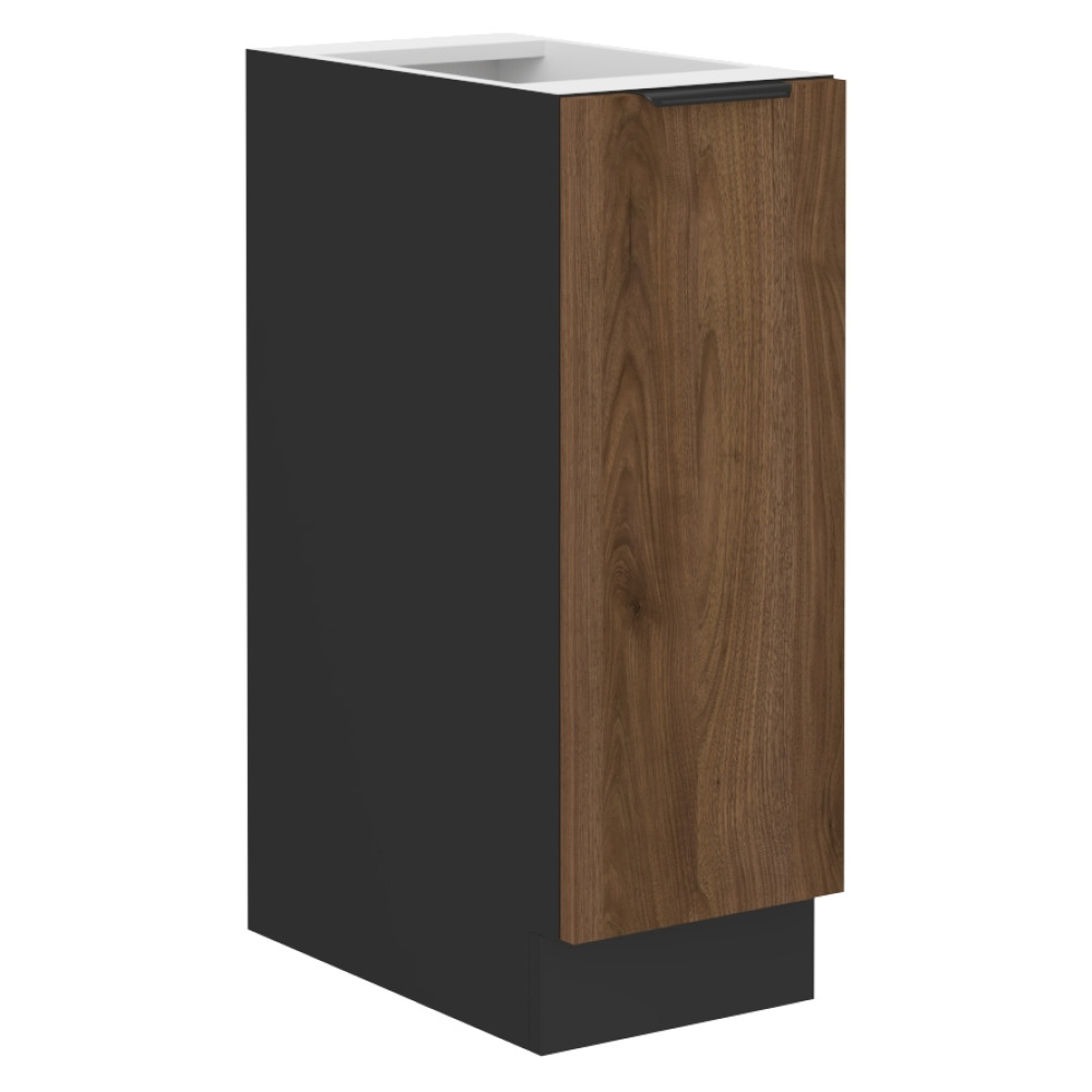 Alsó szekrény kihúzható kosárral, okapi dió/fekete, MENZO 30 D CARGO BB (RP)