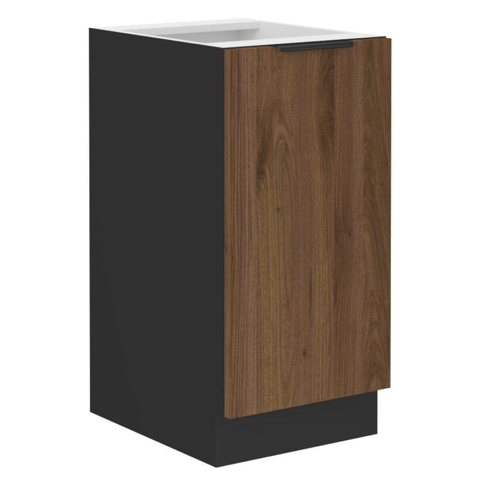 Alsó szekrény, okapi dió/fekete, MENZO 40 D 1F BB (RP)