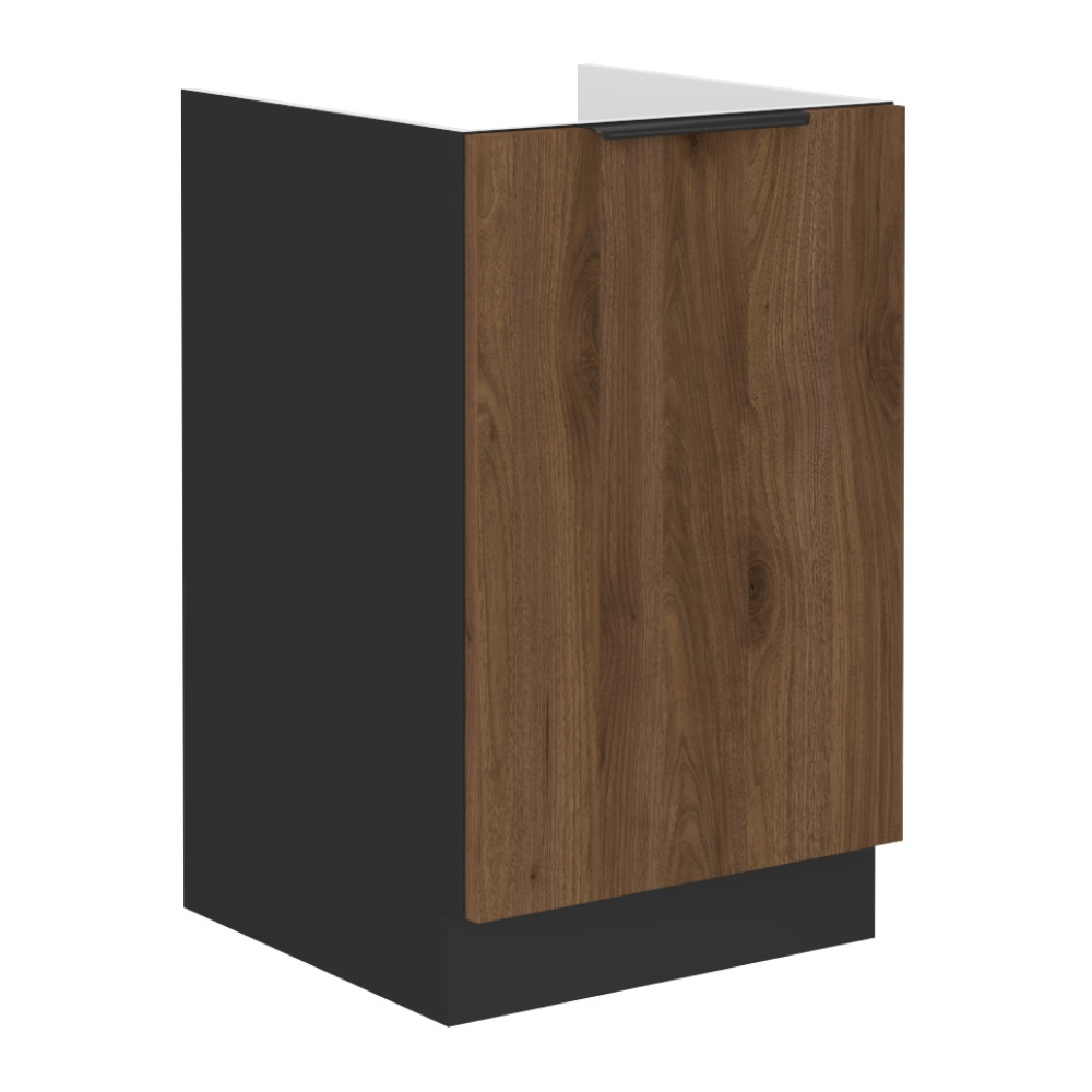 Mosogató szekrény, okapi dió/fekete, MENZO 50 ZL 1F BB (RP)