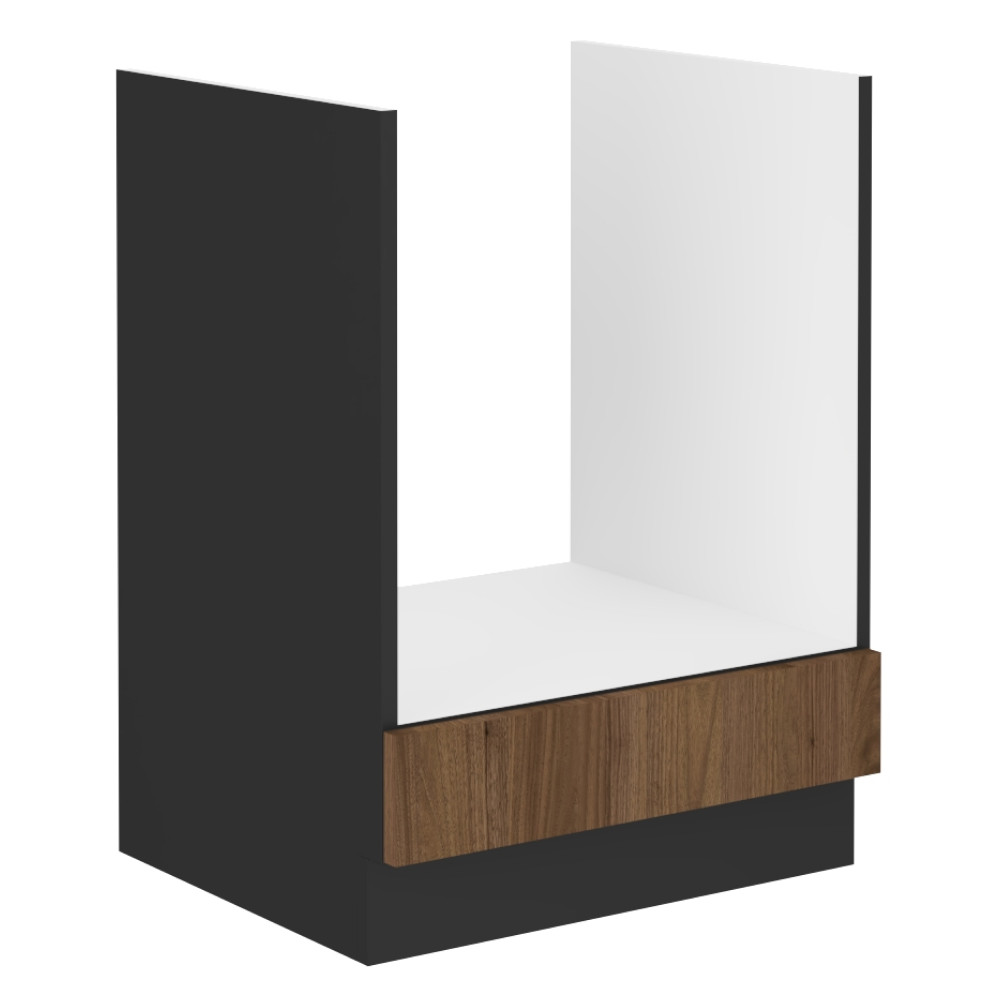 Alsó szekrény, okapi dió/fekete, MENZO 60 D GAZ BB (RP)