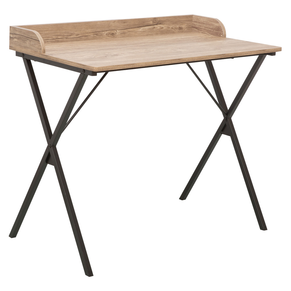 Számítógépasztal, tölgy/fekete, OFIS (RP)