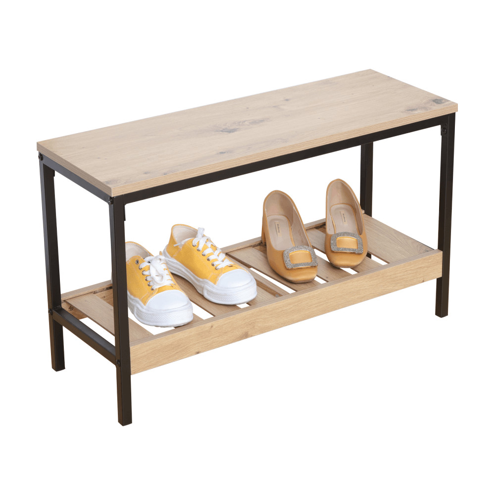 Cipőtartó, tölgy/fekete, REST (RP)