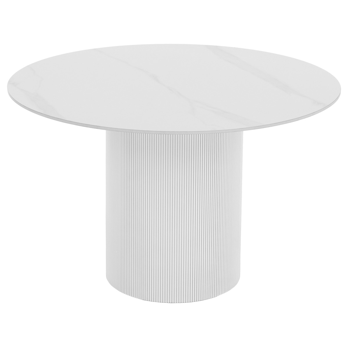 Étkezőasztal, fehér márvány/MDF, átmérő 120 cm, MAHIR TYP 1 (RP)