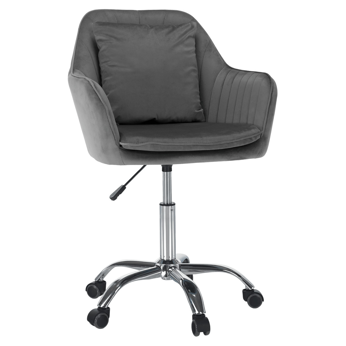 Irodai fotel, szürke Velvet anyag/króm, KLIAN (RP)