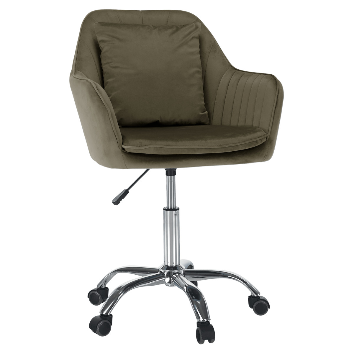 Irodai fotel, szürkésbarna Taupe Velvet anyag/króm, KLIAN (RP)