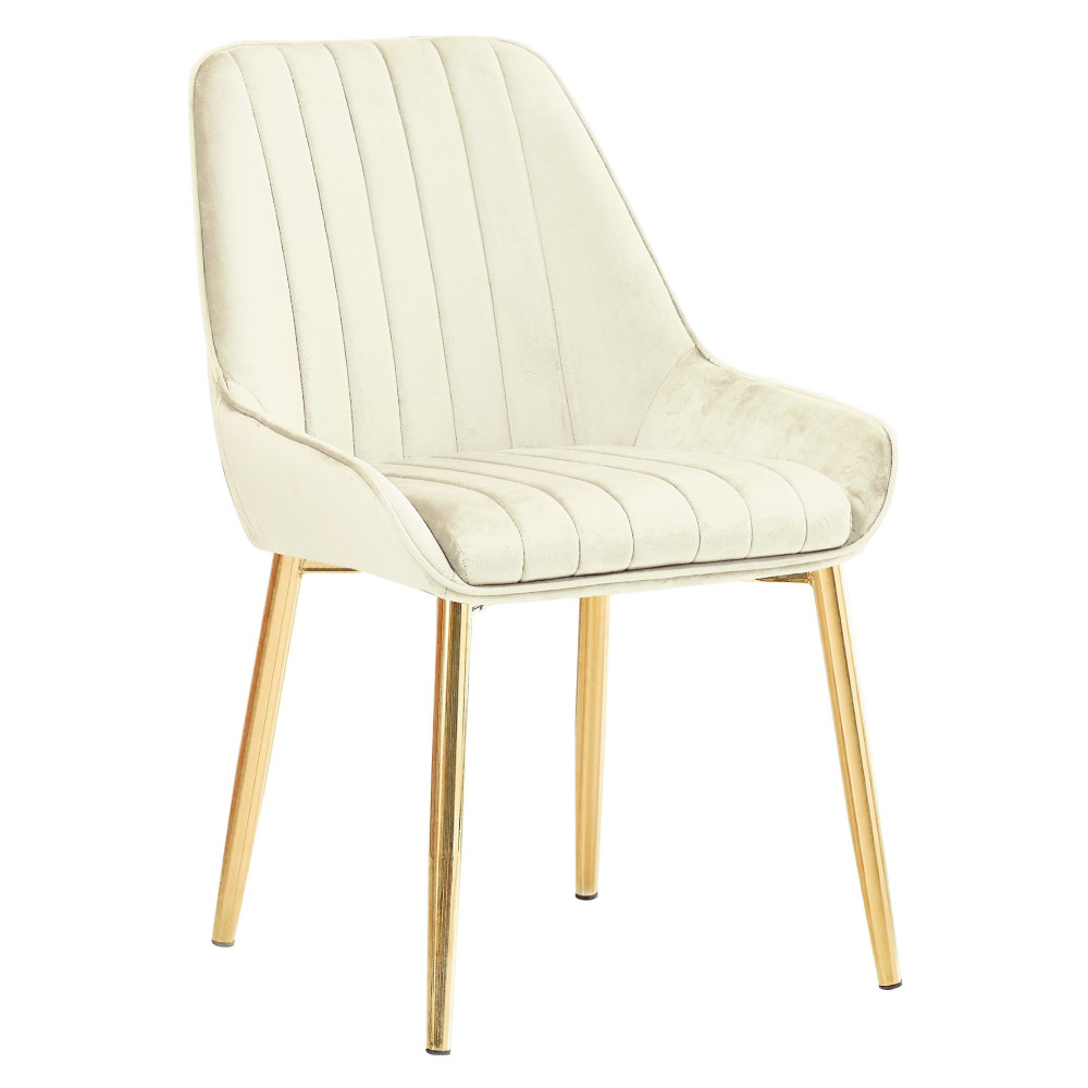 Étkezőszék, bézs Velvet anyag/gold króm-arany, PERLIA (RP)