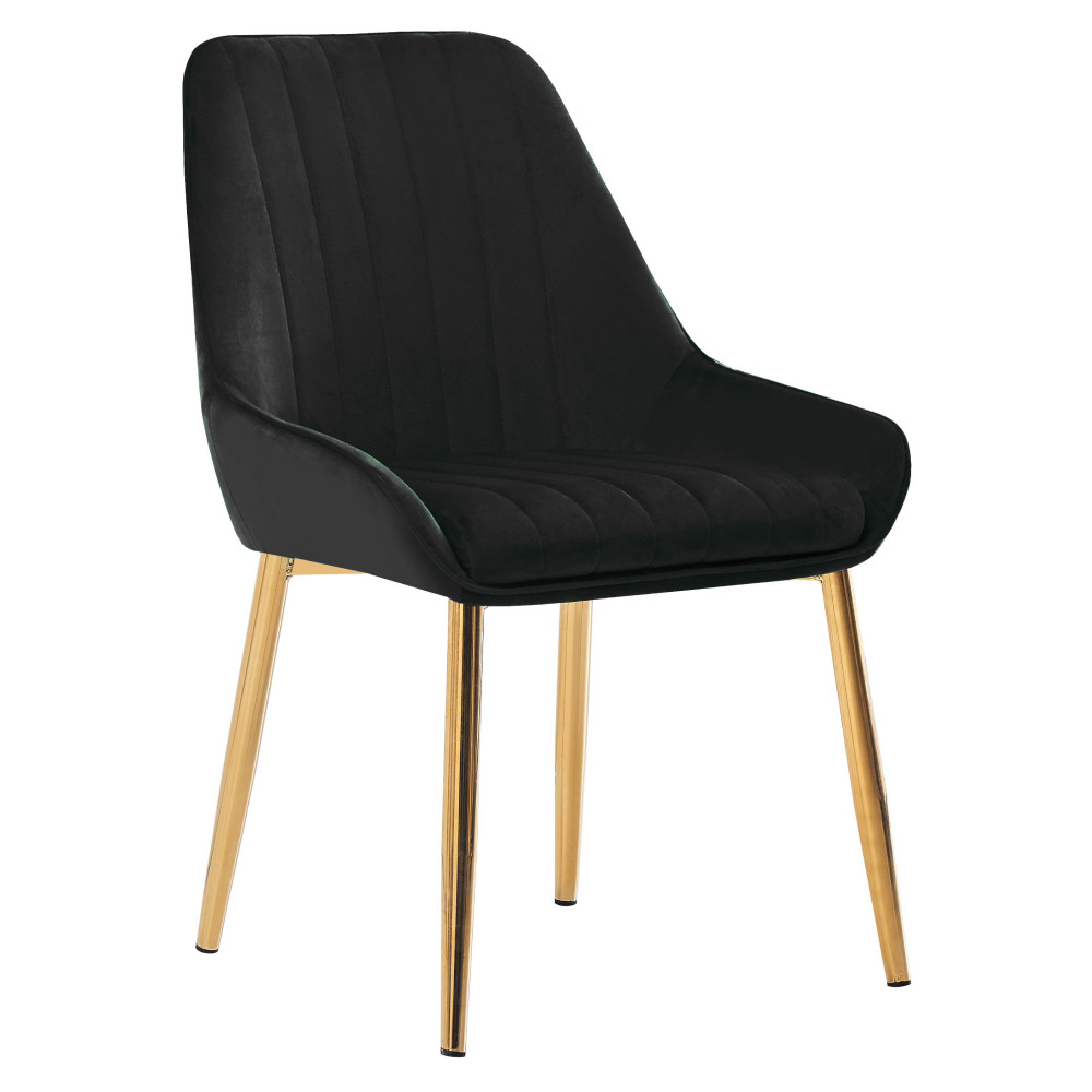 Étkezőszék, fekete Velvet anyag/gold króm-arany, PERLIA (RP)