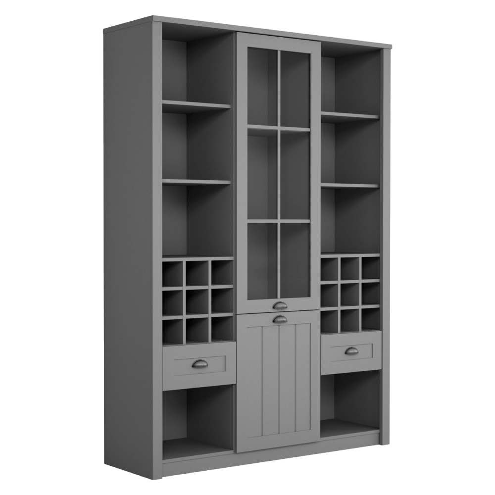 Vitrin W2D2S, szürke, PROVANCE (RP)