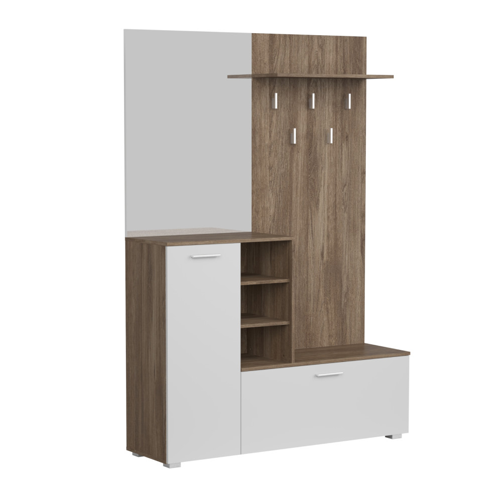 Előszobai készlet, ansberg tölgy/fehér, VETLANDA (RP)