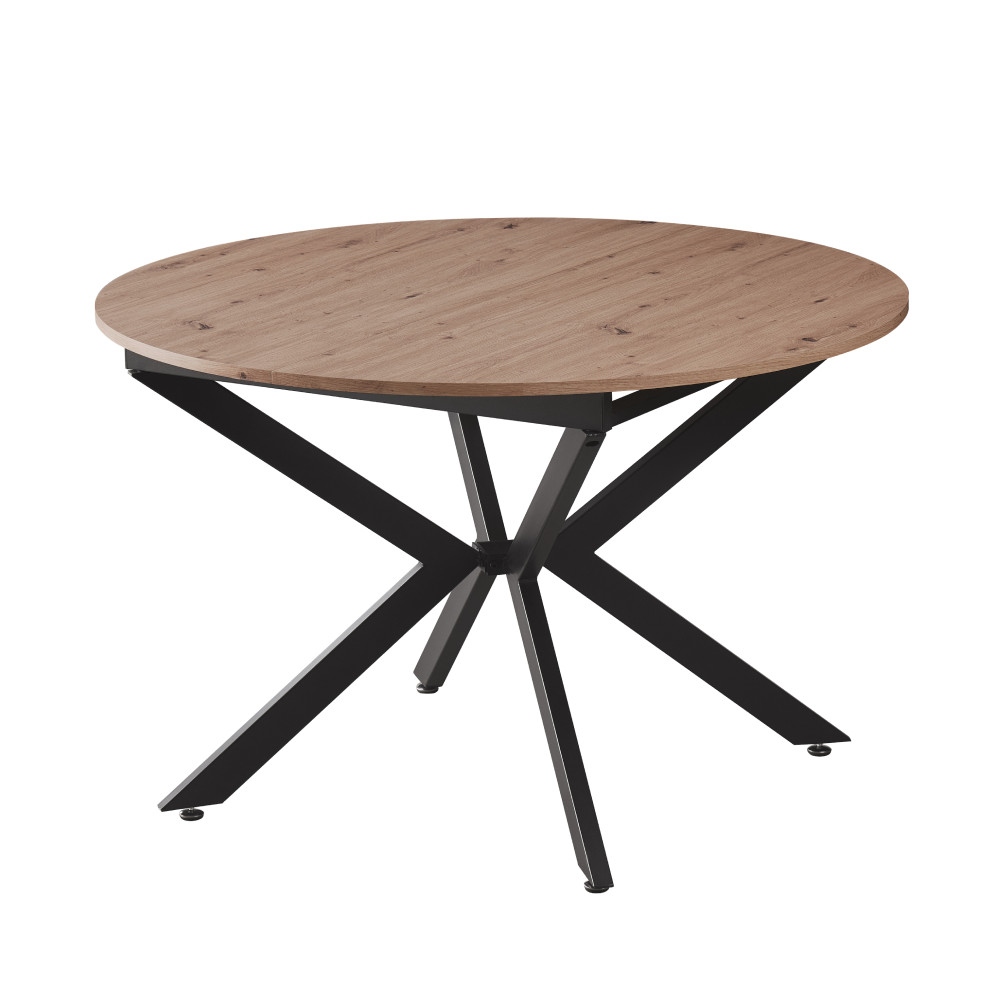 Kihúzható étkezőasztal, artisan tölgy/fekete, 100x100-140x75 cm, ABERO TYP 1 (RP)