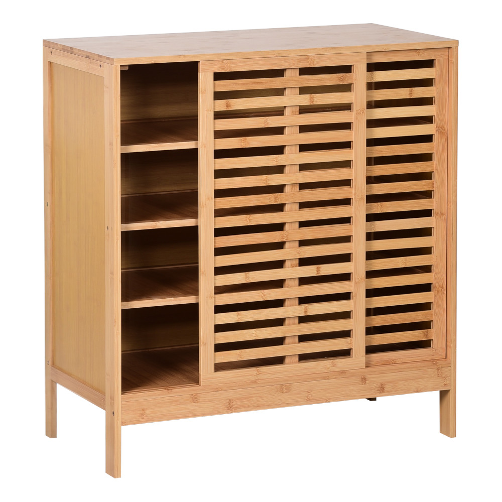 Cipőtartó, 4 polcos, bambusz, NALDO (RP)