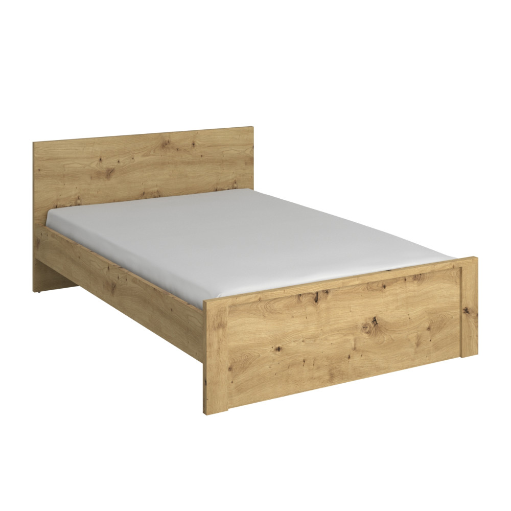 Ágy, 140x200, artisan tölgy, AIRON (RP)