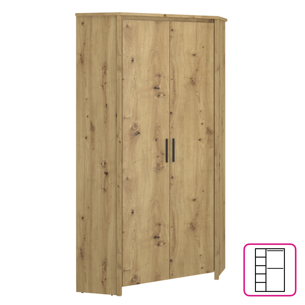 Sarokszekrény 2D, artisan tölgy, AIRON (RP)