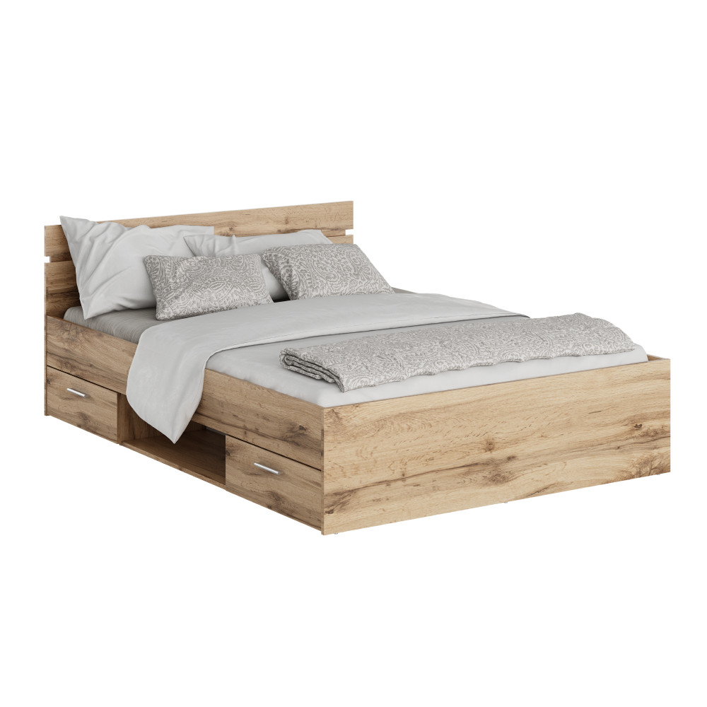 Ágykeret, 140x200, wotan tölgy, MICHIGAN NEW (RP)