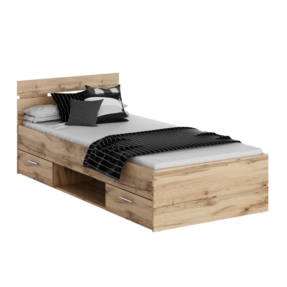 Ágykeret, 90x200, wotan tölgy, MICHIGAN NEW (RP)