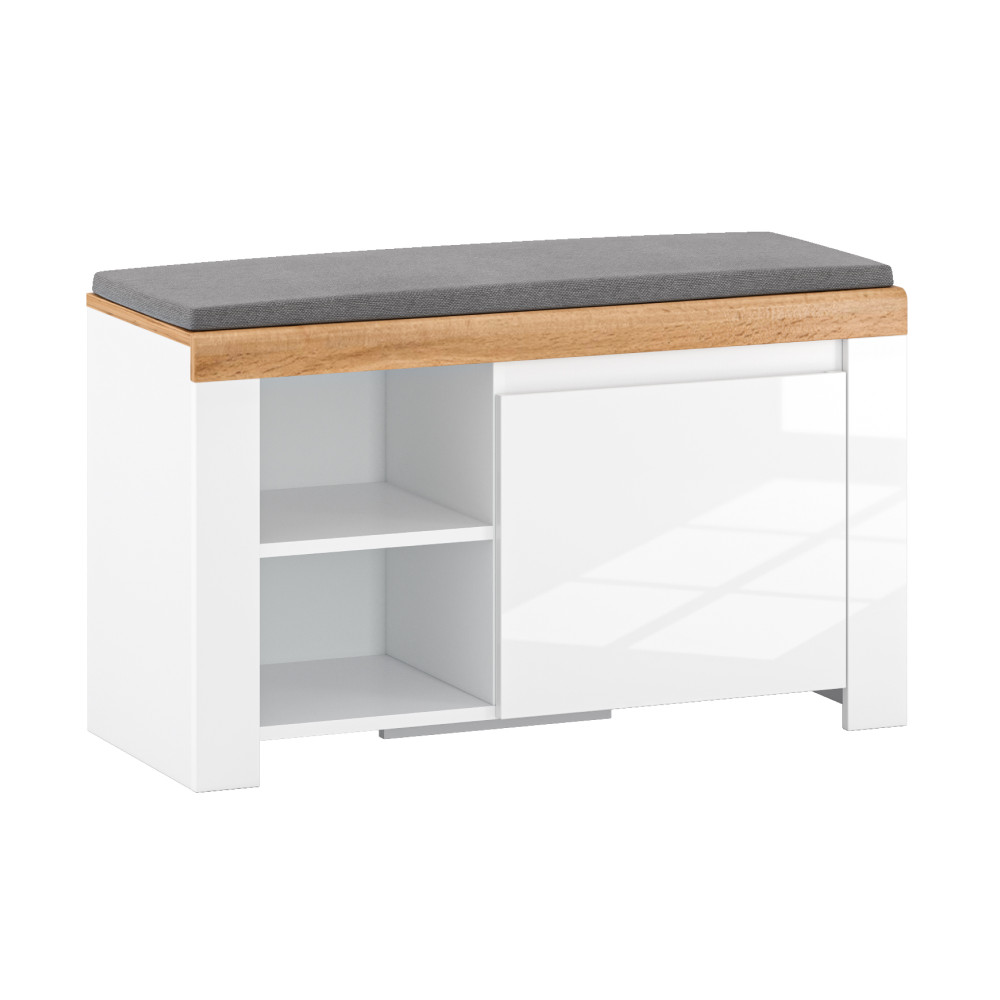 Cipősszekrény 1D, fehér/wotan tölgy, VILGO (RP)