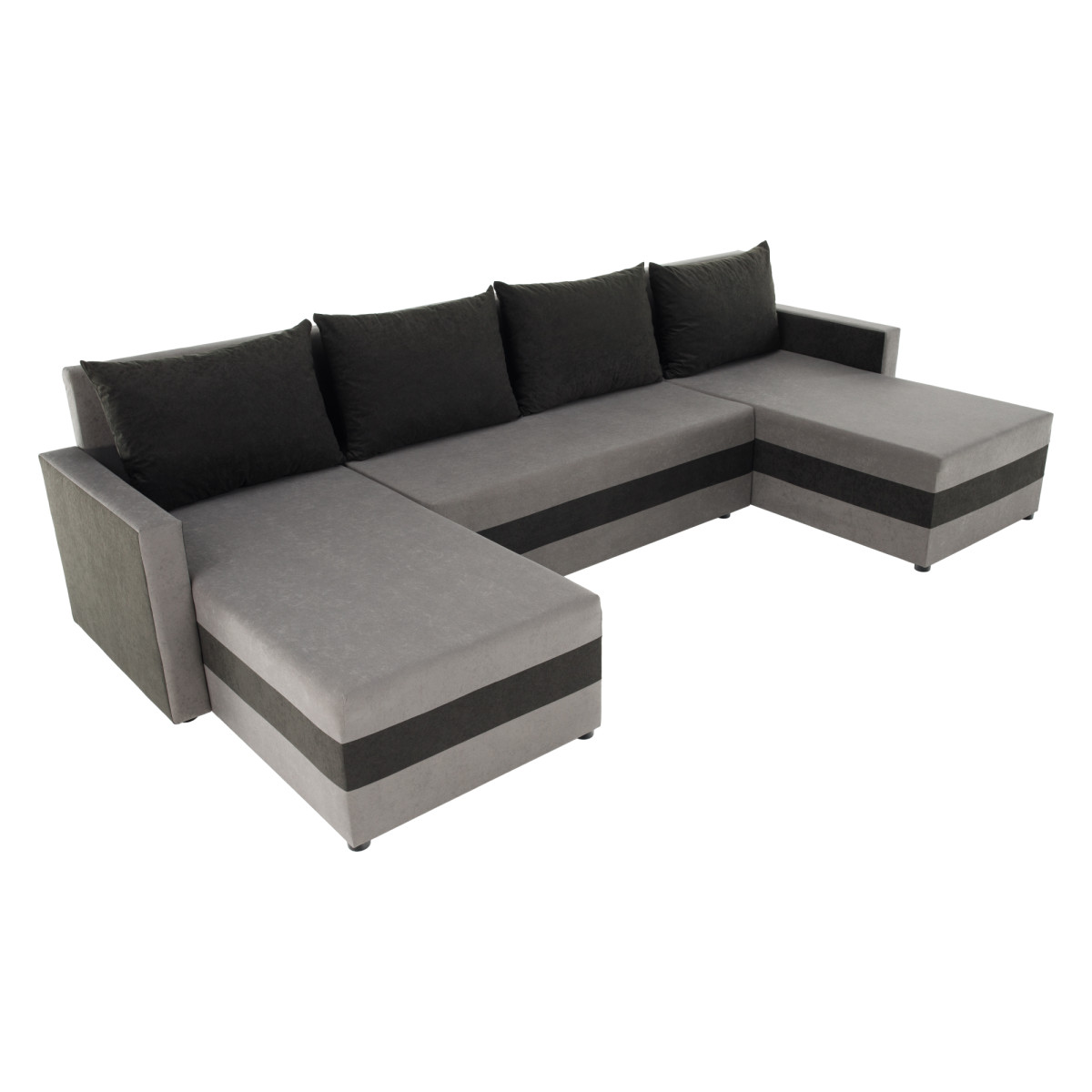 Univerzális ülőgarnitúra, szürke/fekete, PAULITA U (RP)