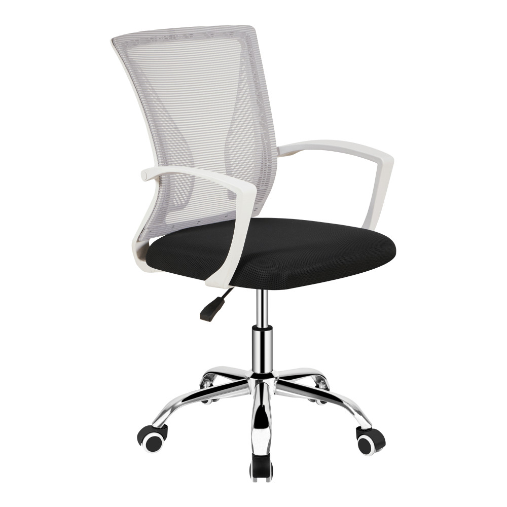 Irodai szék, szürke/fekete/fehér/króm, IZOLDA NEW (RP)