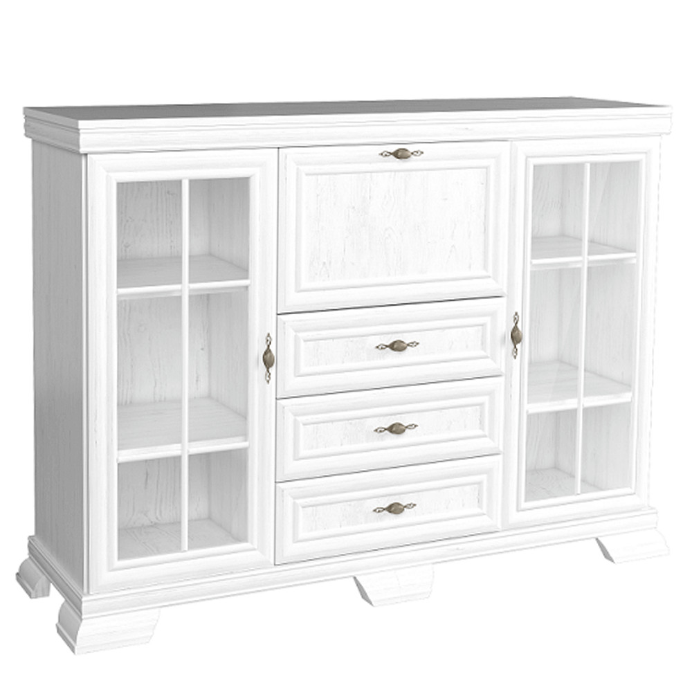 Vitrines szekrény  bárszekrénnyel, sosna andersen, KORA KK6 NEW (RP)