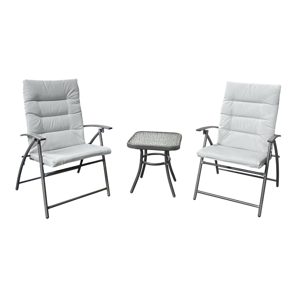 Kerti szett 1+2, szürke/sötétszürke, MUSON (RP)