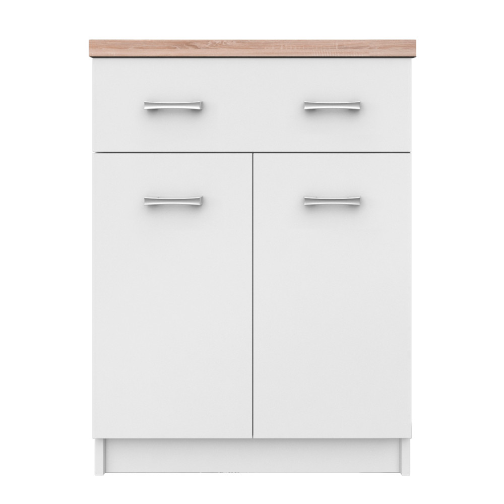Komód 2D1S/60, fehér/sonoma tölgy, TOPTY TYP 41 (RP)