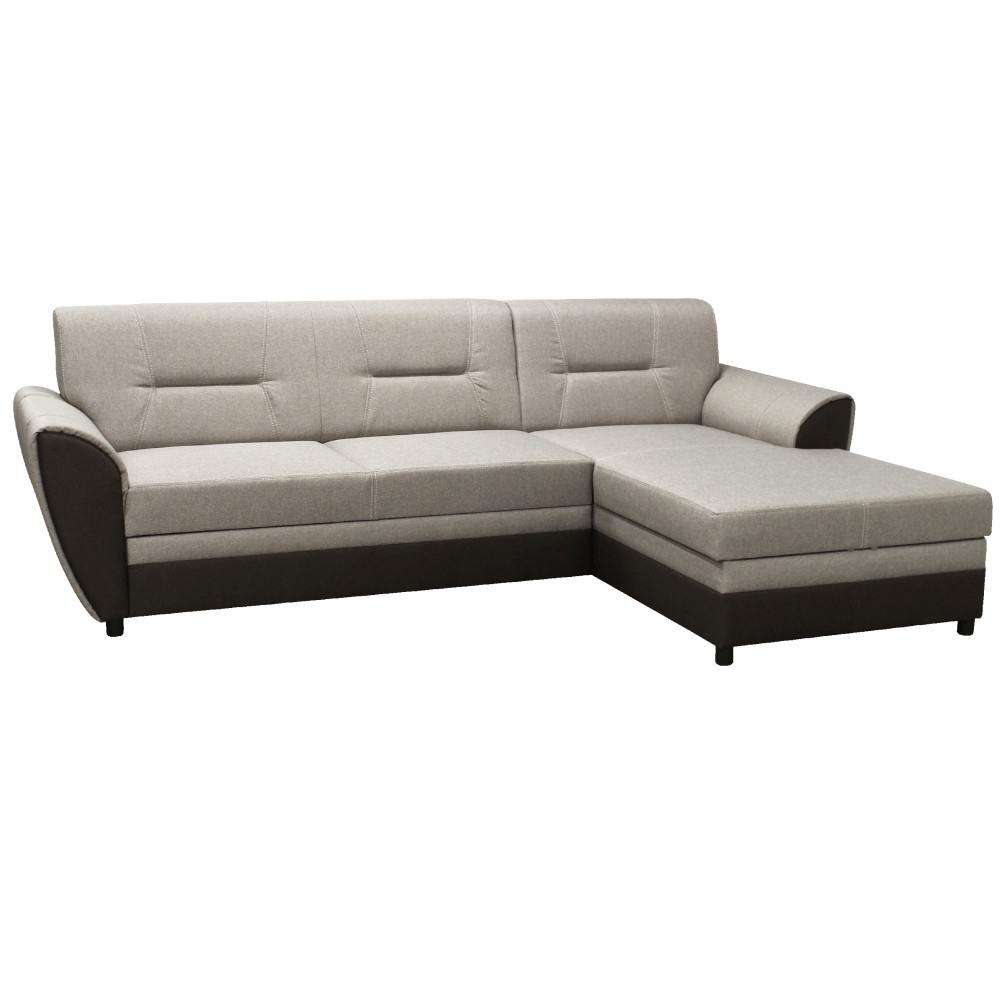 Kinyitható ülőgarnitúra, barna/szürkésbézs taupe, jobbos, SEVARD ROH (RP)