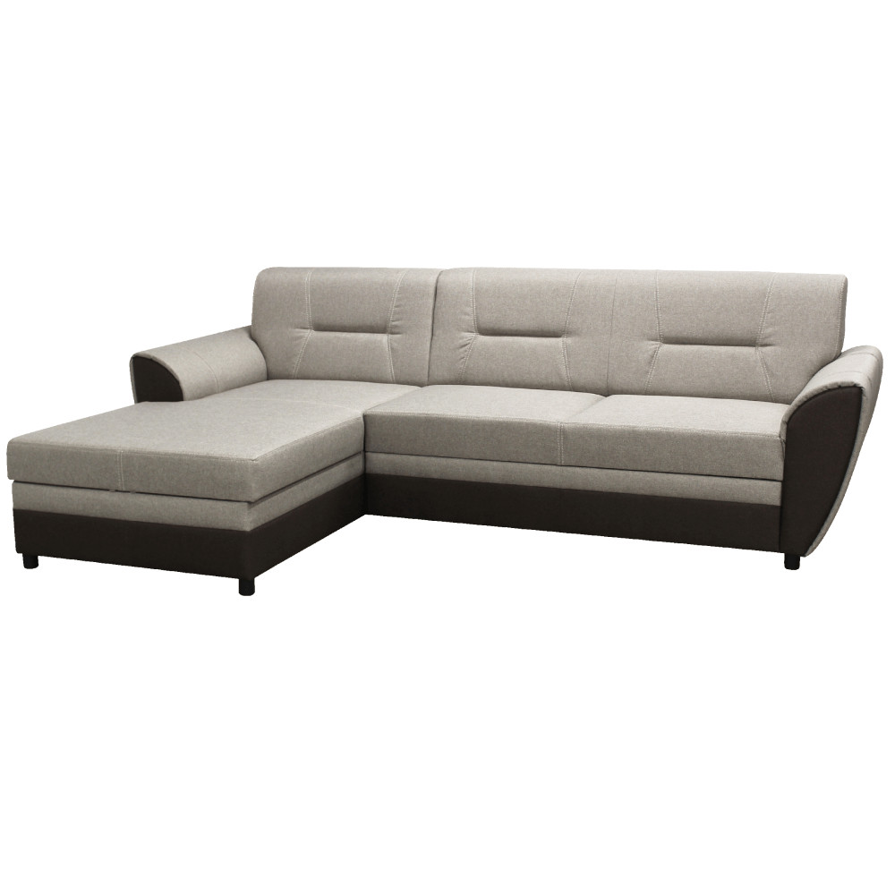 Kinyitható ülőgarnitúra, barna/szürkésbézs taupe, balos, SEVARD ROH (RP)