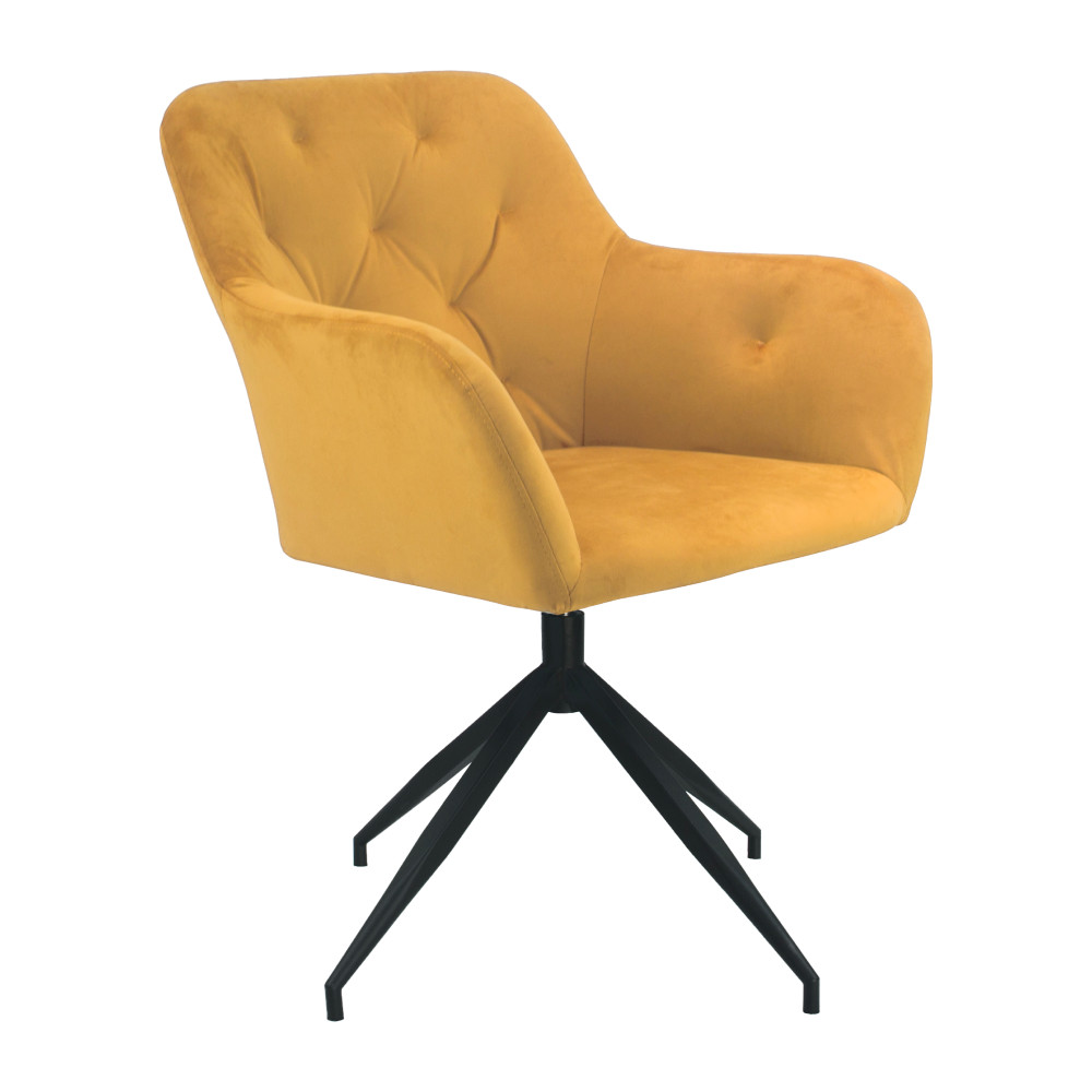 Forgószék, mustár/fekete, VELEZA NEW (RP)