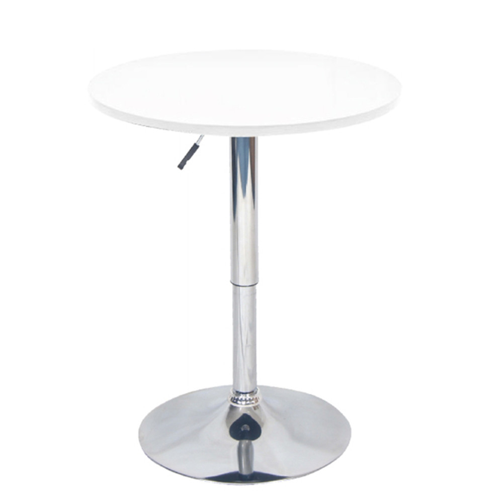 Bárasztal, magasság állítással, króm/fehér, átmérő 60 cm, BRANY 2 NEW (RP)