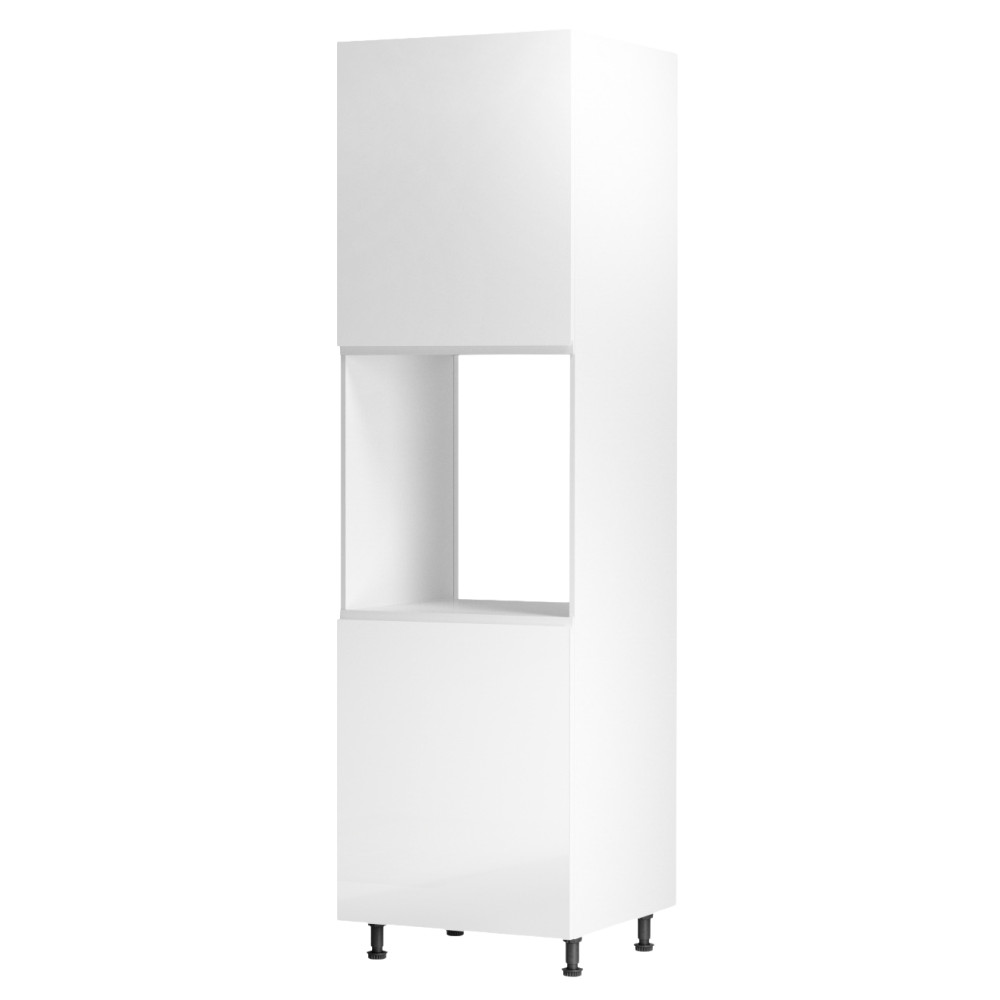 Élelmiszer szekrény, fehér/fehér extra magasfényű, bal, AURORA D60P (RP)