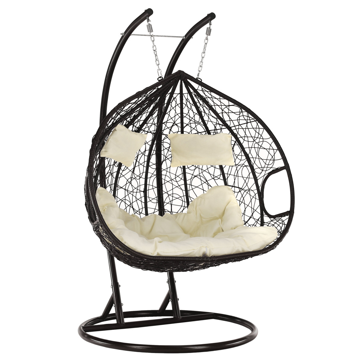 Függő dupla fotel, barna/bézs, DALVEA 2 NEW (RP)